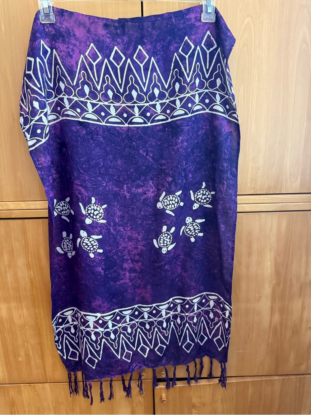 Purple Turtle Print Swim Sarong Cover-Up